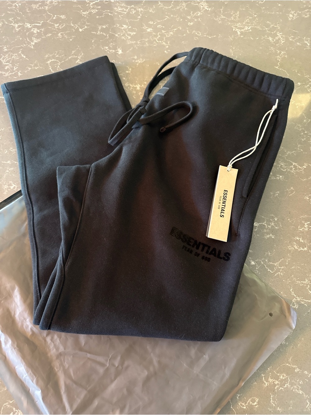 Fear of God Essentials Black Logo Sweatpants